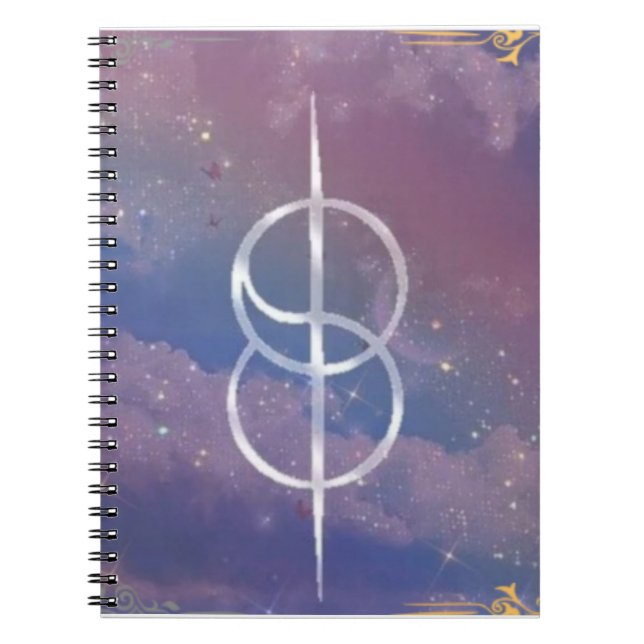 Caderno Espiral símbolo mutante nas nuvens (Frente)