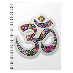 Caderno Espiral Símbolo Namaste Floral Yoga