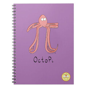 Caderno Espiral Símbolo Pi do Polvo Professor de Matemática Engraç