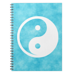 Caderno Espiral Símbolo Yin Yang - desenho de tatuagem sólido 2