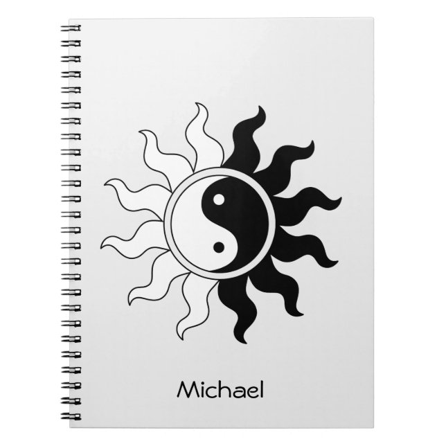 Caderno Espiral Símbolo Yin Yang sol (Frente)