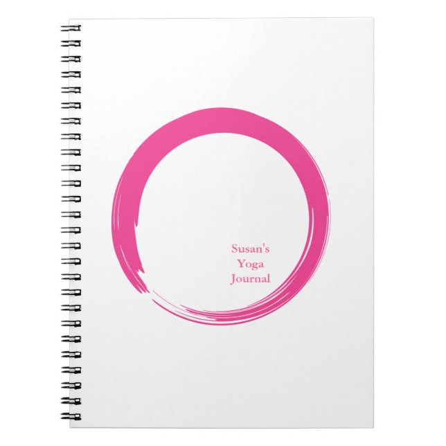 Caderno Espiral Símbolo Zen Rosa / Círculo Enso (Frente)