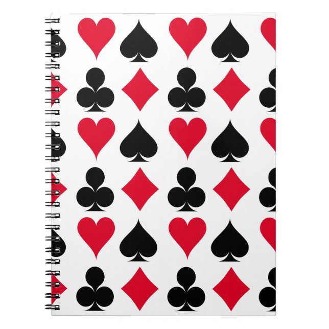 Caderno Espiral Símbolos de cartas de reprodução (Frente)
