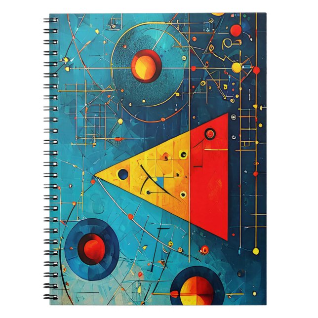 Caderno Espiral Símbolos Geométricos Abstrato nº 06. (Frente)