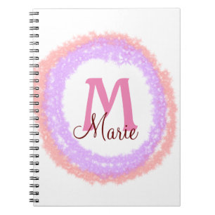 Caderno Espiral Simple colorful glitter sparkle add name monogram