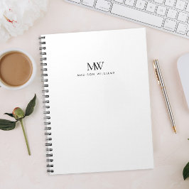 Caderno Espiral Simple Elegant Modern Monogram