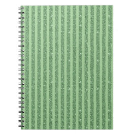 Caderno Espiral Simple Forest Green Glitter Style Vertical Stripes