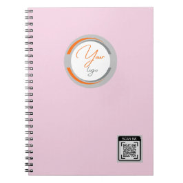 Caderno Espiral Simple Logo QR Code Business Pink