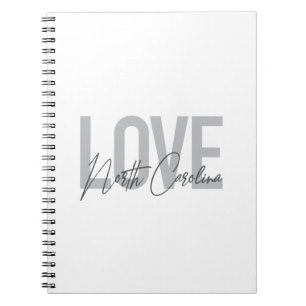 Caderno Espiral Simple, modern, urban design Love North Carolina