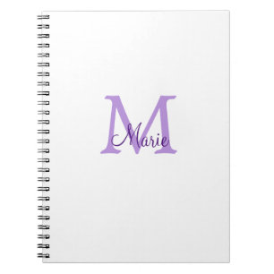 Caderno Espiral simples adicione nome monograma rosa vermelho al