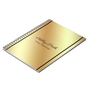 Caderno Espiral Simples brilhante Dourado