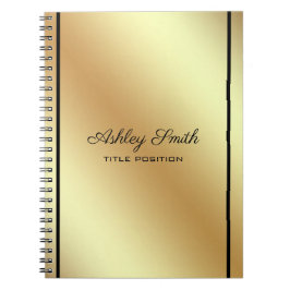 Caderno Espiral Simples brilhante Dourado