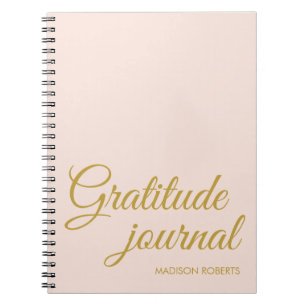Caderno Espiral Simples e elegante diário de gratidão rosa-rosa