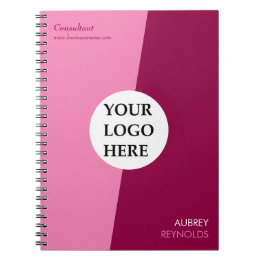 Caderno Espiral Simples e Moderno, cor-de-rosa personalizada