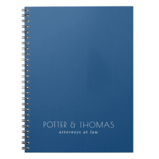 Caderno Espiral Simples Estética Moderna Azul e Branco Negócios