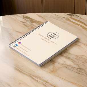 Caderno Espiral Simples minimalista bege