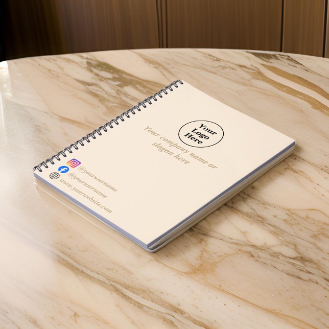 Caderno Espiral Simples minimalista bege (Criador carregado)
