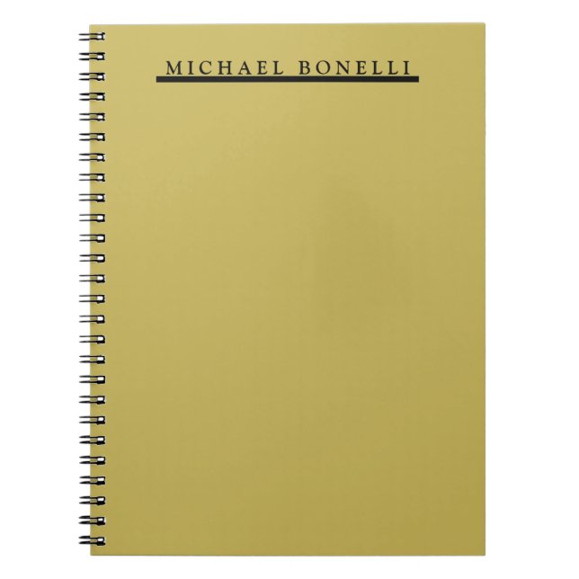 Caderno Espiral Simples Moderno Elegante Cor Dourada de Las Vegas (Frente)