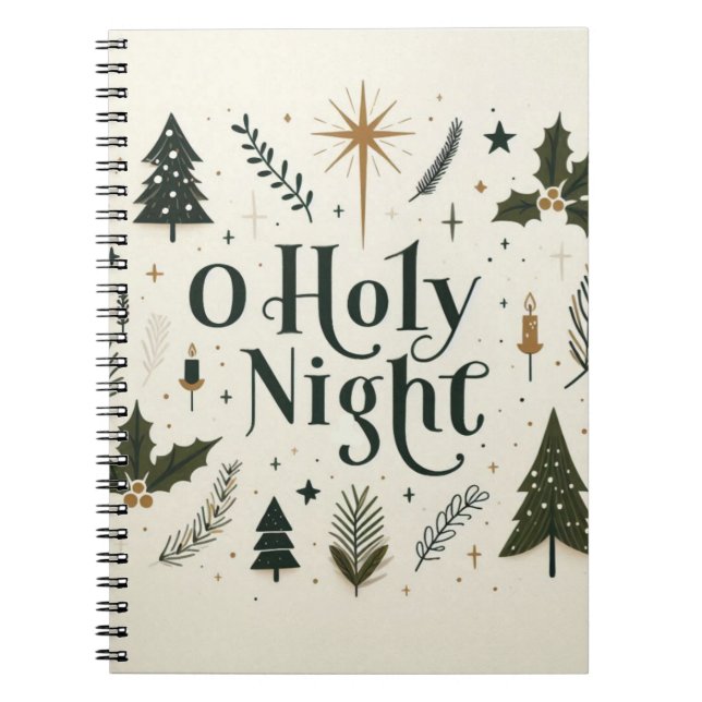 Caderno Espiral Simples Natal O Santa Noite (Frente)