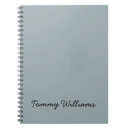 Caderno Espiral Simples profissional azul empoeirado minimalista