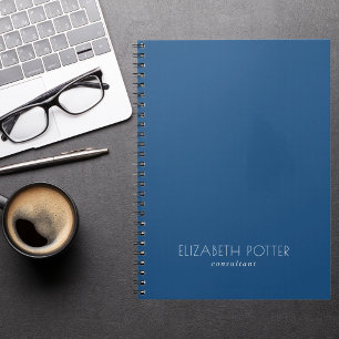 Caderno Espiral Simples Profissional Estética Moderna Azul e Branc