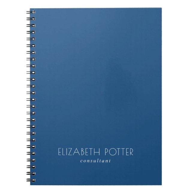 Caderno Espiral Simples Profissional Estética Moderna Azul e Branc (Frente)