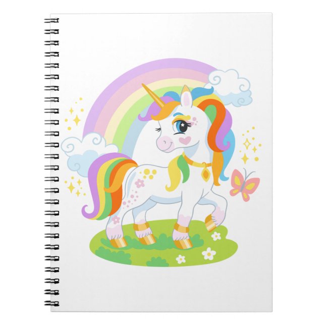 Caderno Espiral Simulação de unicórnio cômoda #1 (Frente)