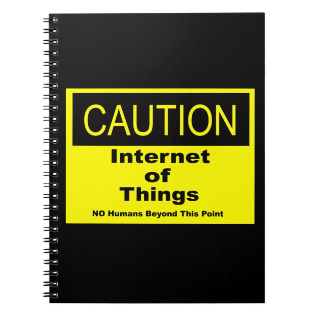Caderno Espiral Sinal de Aviso de Caução IoT da Internet das Coisa (Frente)