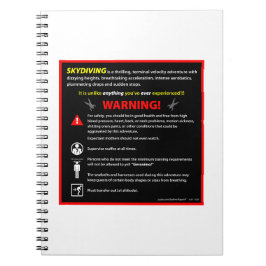 Caderno Espiral Sinal de Aviso do Parque de Tema SKYDIVING