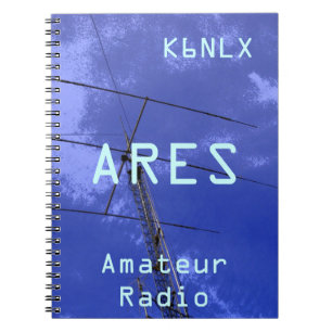 Caderno Espiral Sinal de chamada de rádio amador ARES