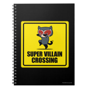 Caderno Espiral Sinal de Cruzamento de Super Villain Chibi CatWome