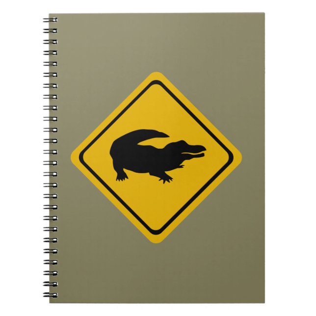 Caderno Espiral sinal de estrada crocodilo (Frente)