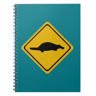 Caderno Espiral sinal de estrada do platypus
