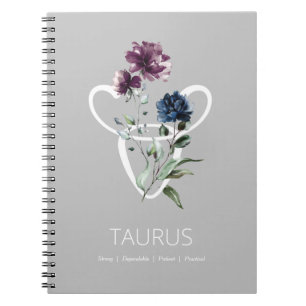 Caderno Espiral Sinal de Estrela Zodiac Taurus