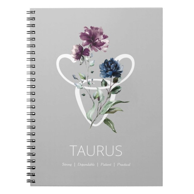 Caderno Espiral Sinal de Estrela Zodiac Taurus (Frente)