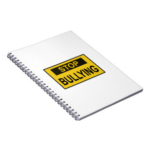 Caderno Espiral Sinal de Pare o Bullying amarelo