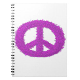 Caderno Espiral Sinal de Paz Roxo