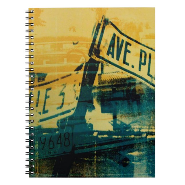 Caderno Espiral Sinal de rua verde e amarelo (Frente)