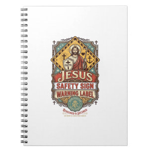 Caderno Espiral Sinal de Segurança Jesus Etiqueta de Aviso Sinal d