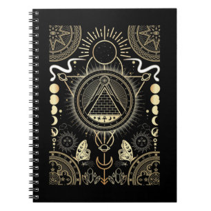 Caderno Espiral Sinal espiritual Lua Astrologia Sol Estrelas