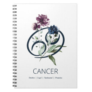 Caderno Espiral Sinal Zodiac Star Cancer