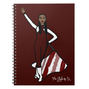 Caderno Espiral Sinalizador Dançarino Borgonha Branco Destaque F N