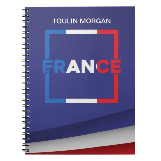 Caderno Espiral Sinalizador de França Personalizado (Frente)