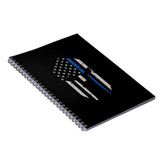 Caderno Espiral Sinalizador de Linha Azul do Capacete Spartan