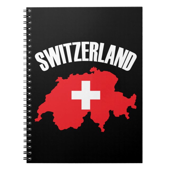 Caderno Espiral Sinalizador de Mapa de suiça (Frente)