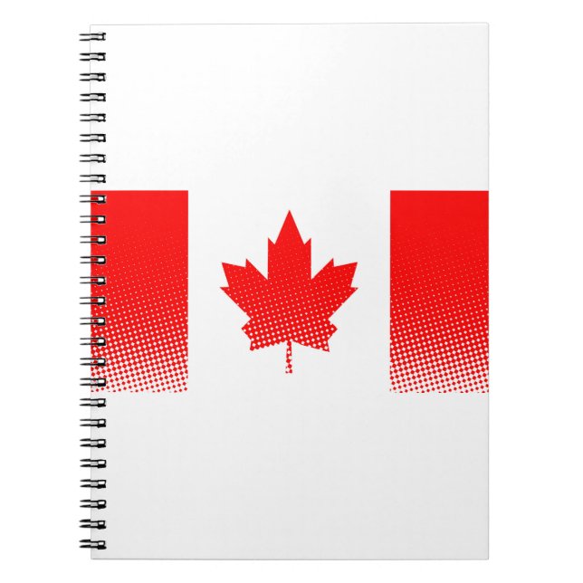 Caderno Espiral Sinalizador Do Canadá Com Efeito De Meio-Tom (Frente)