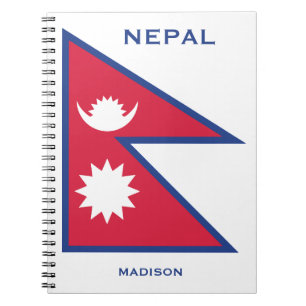 Caderno Espiral Sinalizador Nepal de Nome e Texto Personalizado