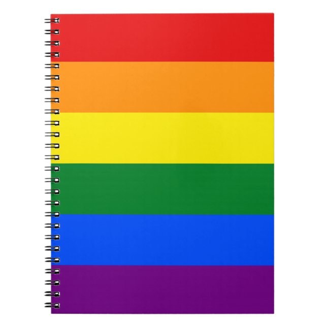 Caderno Espiral Sinalizador Orgulho gay do arco-íris (Frente)