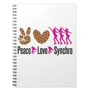 Caderno Espiral Sincronização do Peace Love Sincronizada Skating