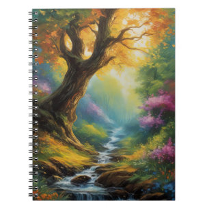 Caderno Espiral Sinfonia, fluxo e floresta vibrante da natureza